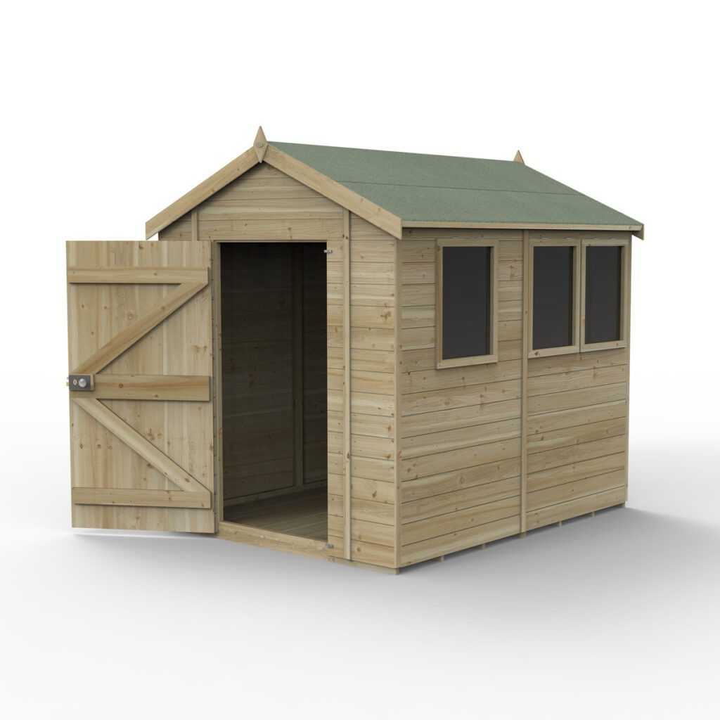 Timberdale 8×6 Apex Shed – Three Windows  with Installation 5013053194683 2